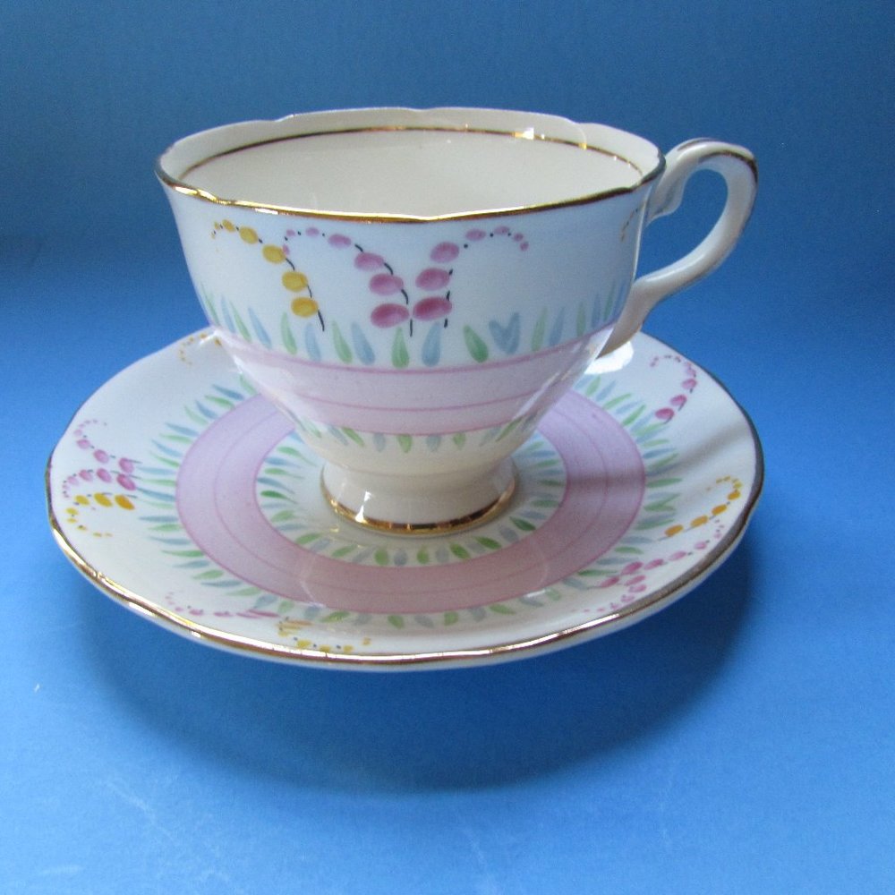 Vintage Royal Stafford Cup Saucer Bone China Made in England